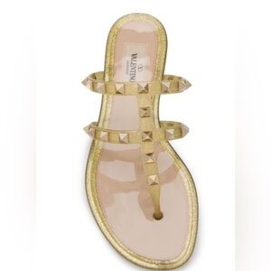 Valentino Garavani Glitter Rockstud Flip Flops in good condition